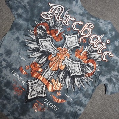 Mens Archaic Affliction Type T Shirt 3XL Double Sided