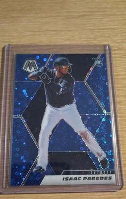 2021 Panini Mosaic - Rookie Isaac Paredes #224 Quick Pitch Blue Mosaic Prizm /85