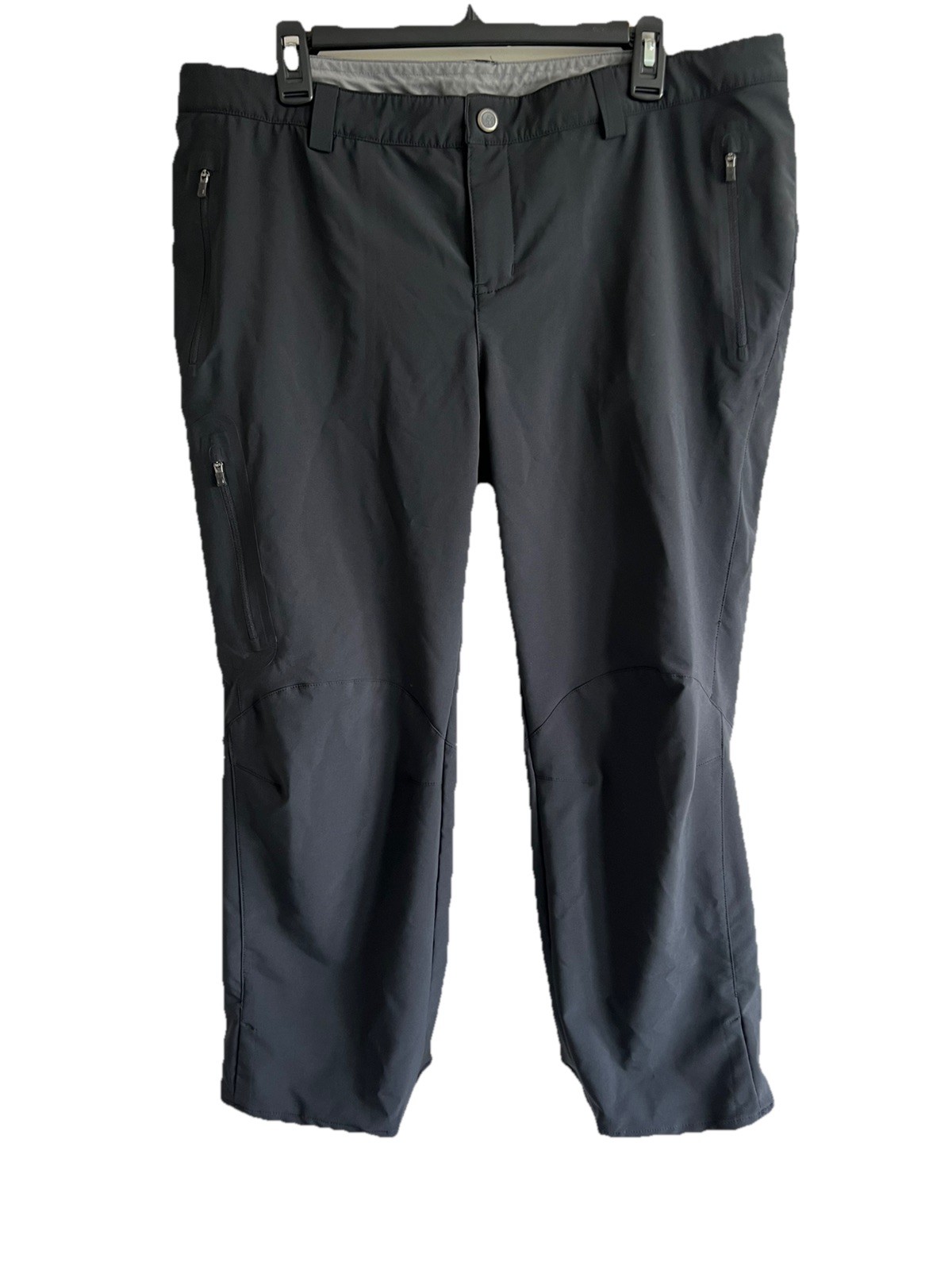 REI Pants Womens 14 Petite Black Straight UPF 50 Backpacking Hiking Trails