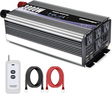 3000W Power Inverter 12V DC to 110V AC with Remote 4 AC Outlets
