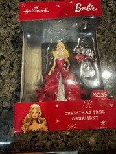 New Hallmark 2015 Holiday Barbie Red Dress Christmas Tree Ornament