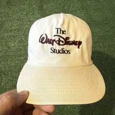 Vintage 90s Walt Disney World White Strapback hat Made in USA