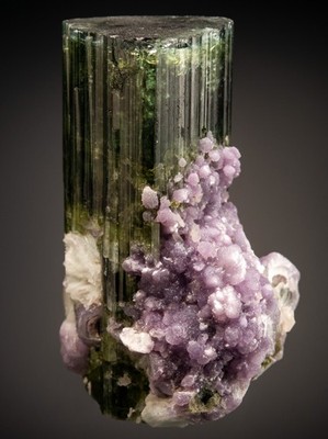 Harris coll Elbaite with Lepidolite and Albite Stewart Mine, California 1807-E72