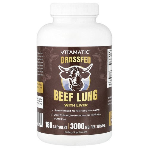 Grassfed Beef Lung With Liver, 180 Capsules