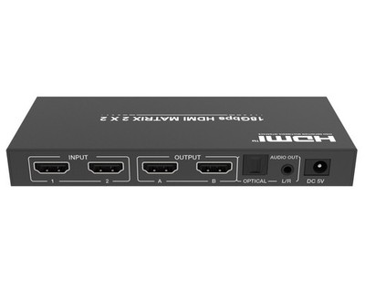 2 IN/2 OUT HDMI Amplified TRUE MATRIX w/Audio Extractor 4Kx2K@60Hz 18G