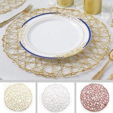 24 pcs 15" wide Round Metallic String Placemats Party Wedding Events Decorations