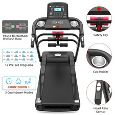 Ksports 16 Inch Wide Foldable Home Treadmill w Bluetooth & Fitness Tracking App 9