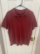 Eddie Bauer Men s Polo Shirt Size XL Red Short Sleeve Casual Cotton Classic Fit