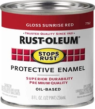 Rust-Oleum 7762730 Stops Rust Brush On 8 Fl Oz (Pack of 1), Gloss Sunrise Red 