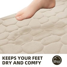 Pebble Design Memory Foam Bath Mat Soft Comfortable and Machine Washable