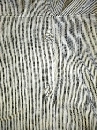 NWT $130 Womens Dress-TAHARI-blue stripe linen 'Strappy Button Closure Midi'-6 - Picture 4 of 7