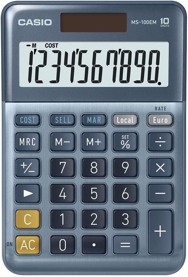 Casio MS-100EM avec calcul de marge et conversion de devises