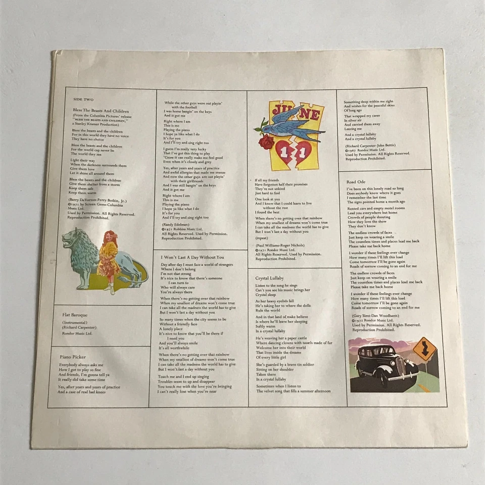 Carpenters - A Song For You LP Vinyl Record - AMLS 63551 - Image 4 of 4
