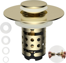 Tapones universales lavabo con colador 4 en 1 filtro doble antobstruccion dorado