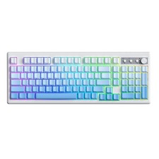 FREEWOLF K100 99 Keys Gaming Membrane Wireless Keyboard with Media Knob,Tri-M...