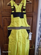 Men’s Hi-Vis Bib Brace Overalls Enhanced Safety Low Light Construction Roadwork