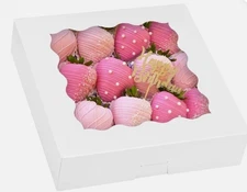 24pcs Auto-Popup Pie Boxes 10x10x2.5 for Cookies Donuts Muffins