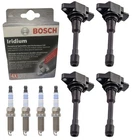 4 MK Ignition Coils UF549 & 4 BOSCH Iridium Spark Plugs For Nissan Rogue Versa