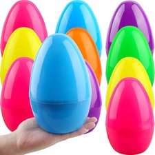 12 Pack 8 Inch Jumbo Easter Eggs Fillable Giant Colorful Plastic Easter Eggs ...