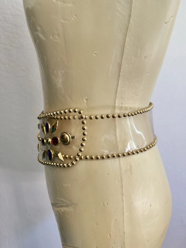 Vintage 80s Clear Rhinestone Belt - Image 4 of 4