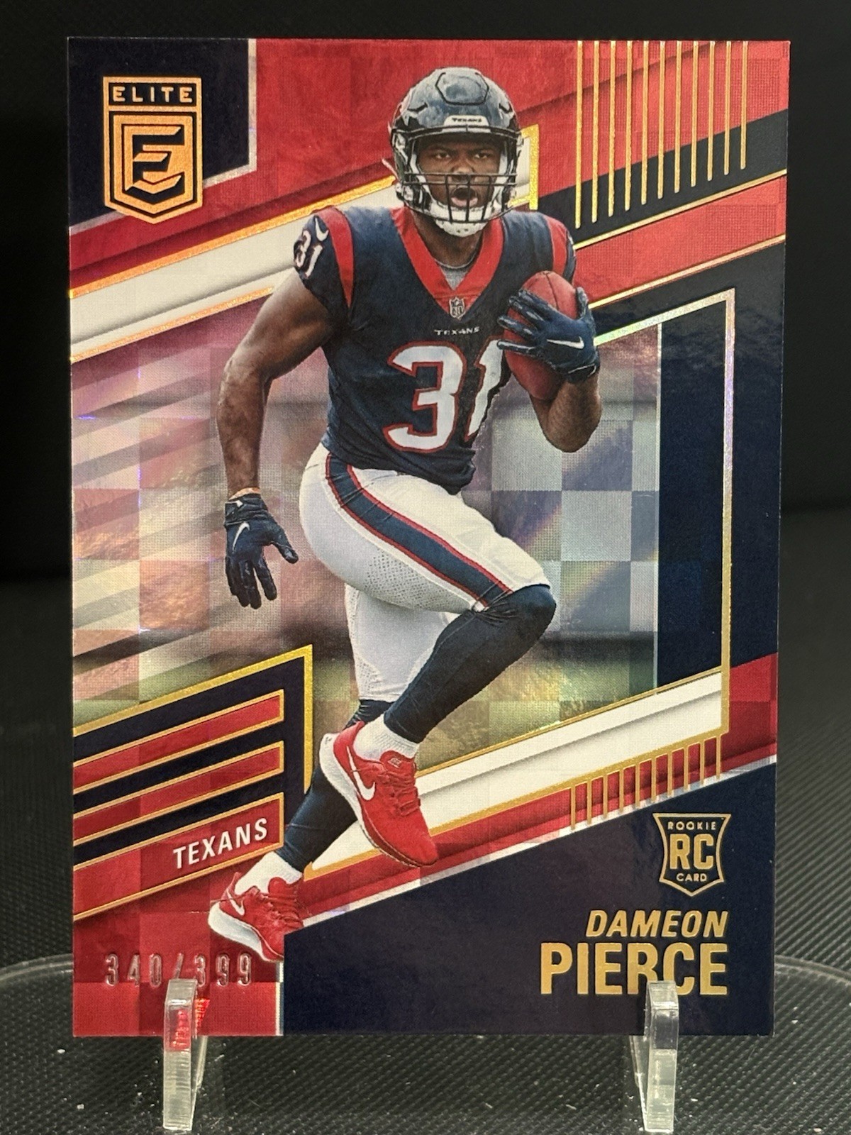 2022 Donruss Elite DAMEON PIERCE "Red Parallel" SP #'d /399 RC HOUSTON TEXANS