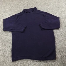 Normal Brand Sweater Mens XL Navy Blue Heavy Knit Pullover Roll Neck Sweatshirt