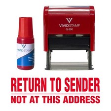 New Red Return To Sender Not At This Address Self Inking Stamp Vivid Stamp