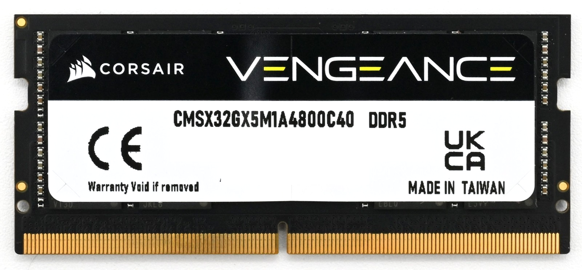 新品未使用 Vengeance SODIMM DDR5 32GB 4800MHz Corsair Vengeance 32GB DDR5 4800MHz C40 SODIMM Laptop Memory Black