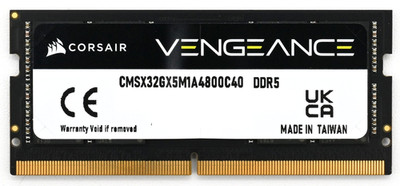 Corsair Vengeance 32GB DDR5 4800MHz C40 SODIMM Laptop Memory Black