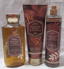 Bath  Body Works Wash Cream Fragrance Mist Set Lot of 3 WHIPPED HONEY  VANILLA