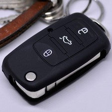 Klapp Schlüssel Hülle Schwarz für VW Polo Golf Passat Sharan Touran Jetta EOS