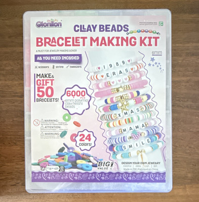 Gionlion Clay Beads Bracelet Making Kit 6000pcs 6mm 24 Colors w/ Tools