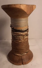 6 1/2 × 3 1/2 " Wooden Sewing Bobbin Spool Thread Primitive Vintage Rustic Decor