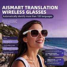 AI-powered smart glasses with wireless Bluetooth music support and UV protection
