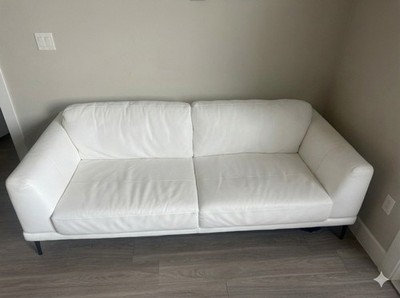 (Barely Used) White Couch and Swivel Chair Set of 2