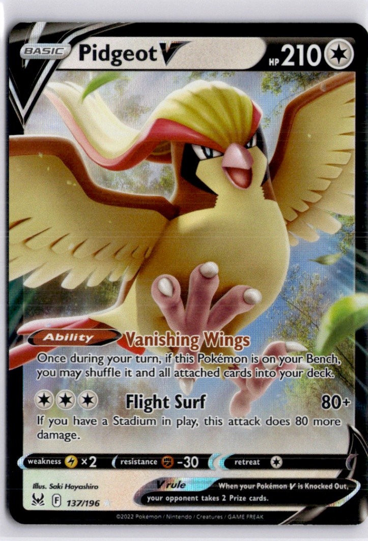 Pidgeot V Ultra Rare SWSH11: Lost Origin 137/196 NM