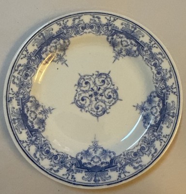BWM & Co Brown Westhead Moore 5-3/4   Plate Louis XV blue transferware (OR1S5)