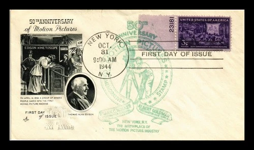 DR JIM STAMPS US COVER MOTION PICTURES 50TH ANNIVERSARY FDC SCOTT 926