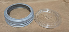 Tarro de albañil boca ancha vintage tapa de vidrio con anillo de zinc