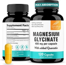 Sandhu's Magnesium Glycinate 400mg Capsules with Quercetin Quality Sleep 120 cap
