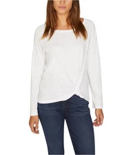 Sanctuary Clothing Womens Side Twist Front Basic T-Shirt, white, XL 897100070768