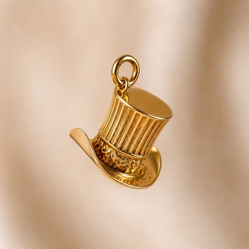 Cool Uncle Sam Hat Charm/Pendant In 14 Kt Gold