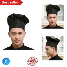Easy Care Adjustable Chef Hat - Stylish Black Cooking Cap for Home School Use