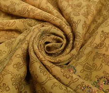 Sushila Vintage Green Branded Saree 100 Pure Silk Hand Beaded Sari Craft Fabric