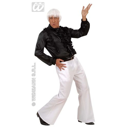 PANTALONI ZAMPA D'ELEFANTE COSTUME CARNEVALE UOMO BIANCHI NERI DISCO 70 |  eBay