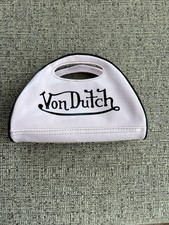 Von Dutch '03 Vintage Clutch Bag Purse Rare Find Baby Pink With Black
