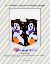Halloween Ghost and Pumpkin Tissue Topper-Plastic Canvas Pattern or Kit