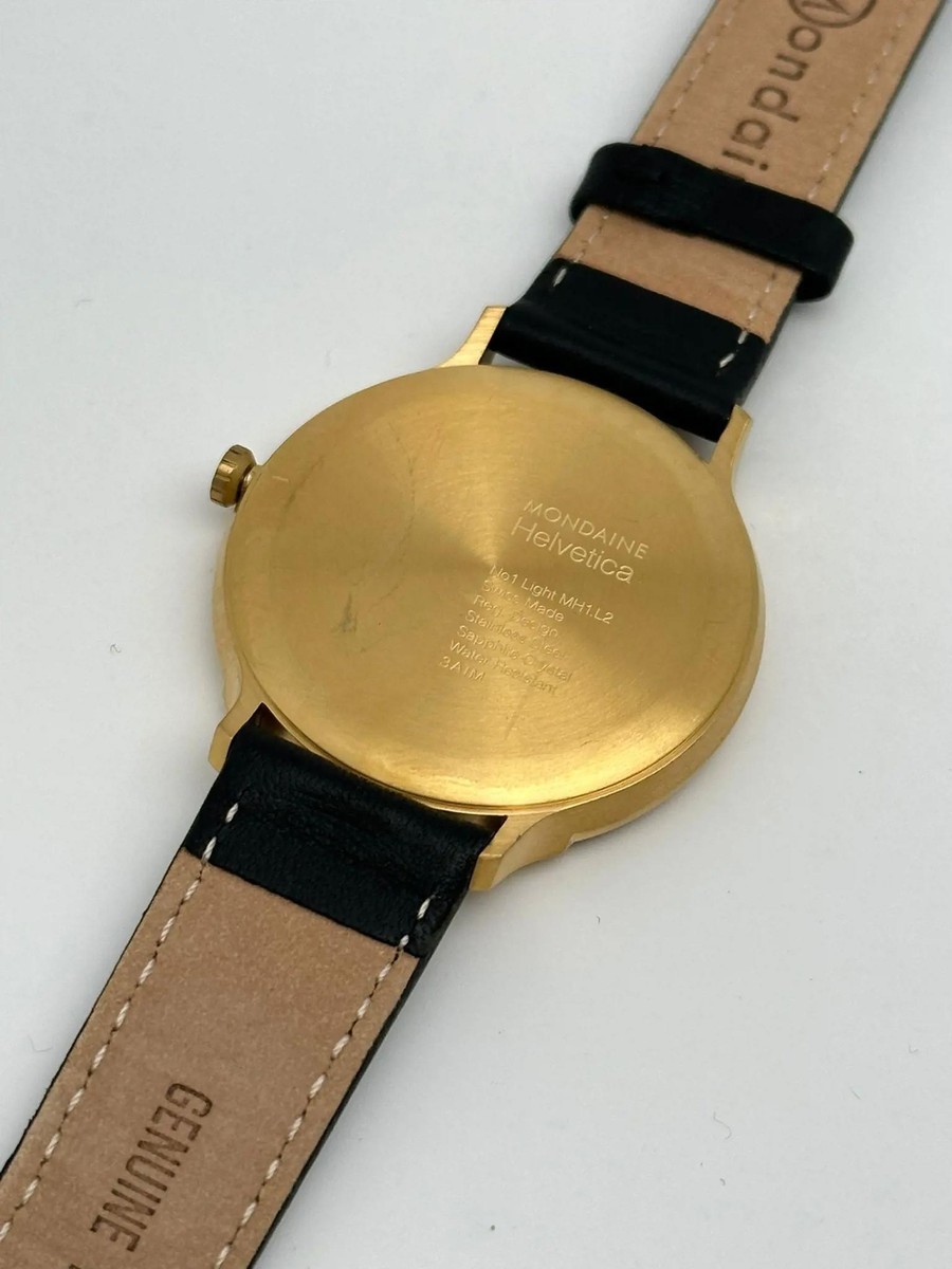 Mondaine Helvetica No1 38mm Gold-Tone Steel White Dial Unisex