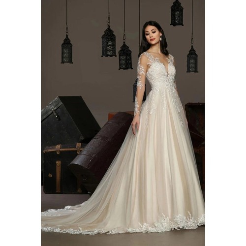 NWT Cristiano Lucci Wedding Gown | Ivory and Nude | Size 20 | Never Altered - Picture 3 of 8