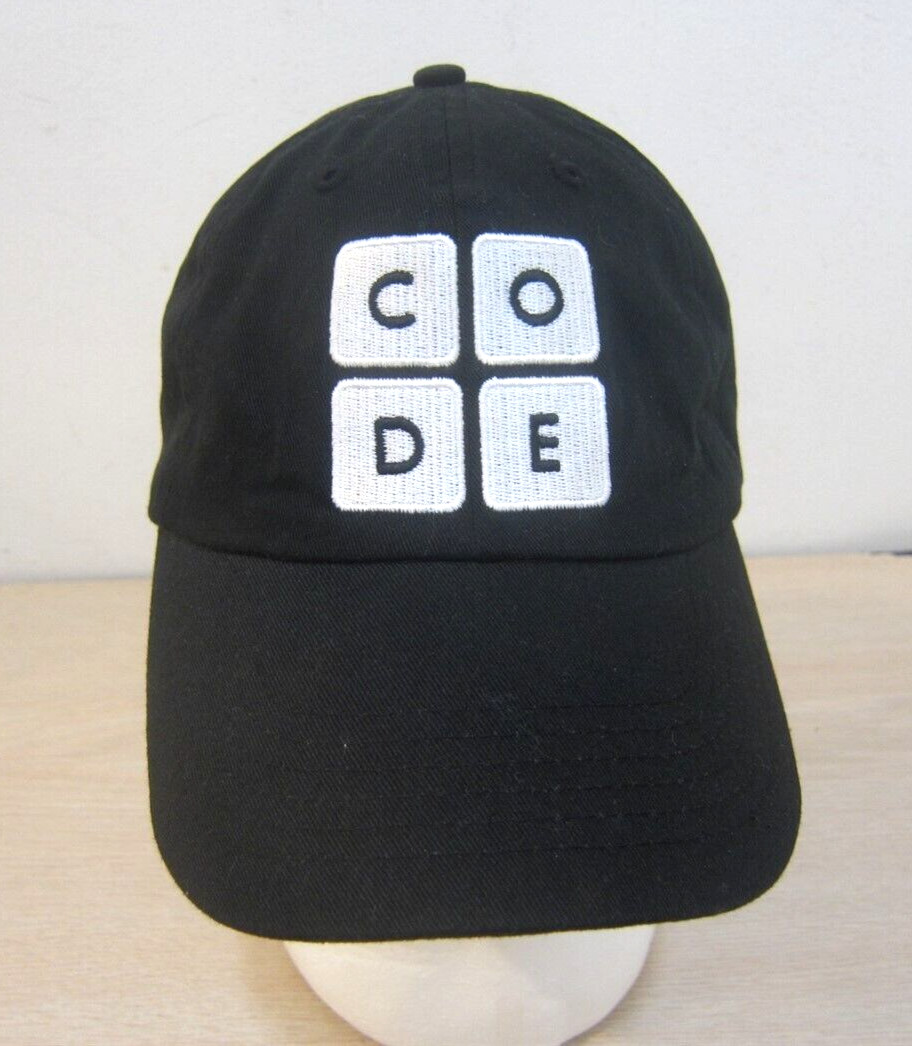 CODE.ORG ADJUSTABLE STRAPBACK HAT/CAP, BLACK, COD… - image 1